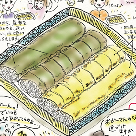 会報誌クロノス掲載／イラストコラム「おっとこまえ料理」2007〜2008